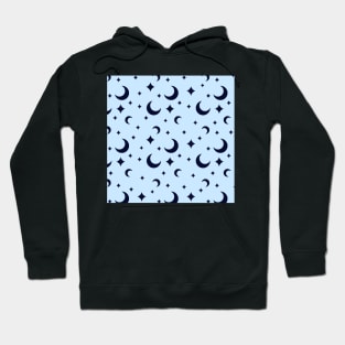 Cute Blue Moon Pattern Hoodie